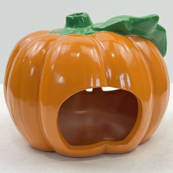 Vintage 1988 Flambro Ceramic Jack OLantern Pumpkin Tealight Candle Holder #1542A - Picture 4 of 16
